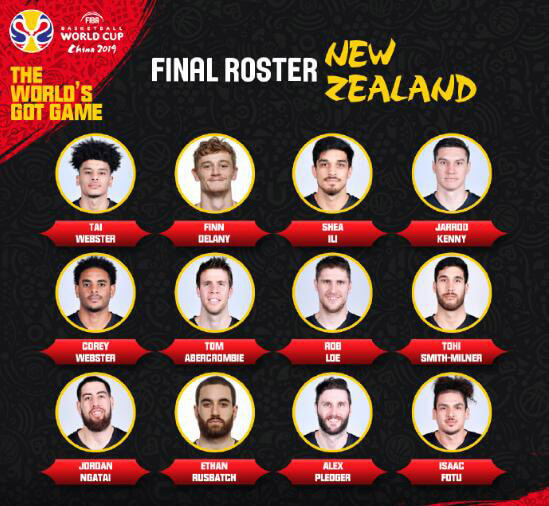 2019篮球世界杯新西兰队12人名单公布