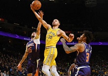 NBA赛程勇士惨遭太阳16分逆转，库里18+7+8失关键三分